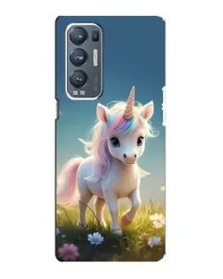 Чехол для OPPO Reno5 Pro Plus (5G) с картинкой «Единорог на поляне»