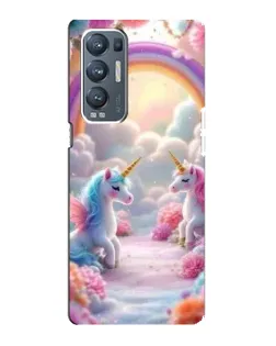 Чехол для OPPO Reno5 Pro Plus (5G) с картинкой «Радуга и единороги»