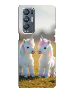 Чехол для OPPO Reno5 Pro Plus (5G) с картинкой «Пара единорогов»