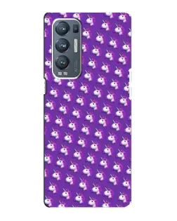 Чехол для OPPO Reno5 Pro Plus (5G) с картинкой «Единороги на фиолетовом»
