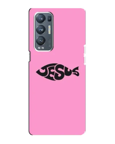 Чехол для OPPO Reno5 Pro Plus (5G) с картинкой «Розовый символ  Jesus»