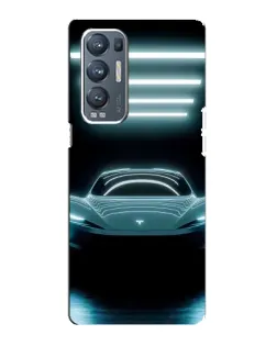Чехол для OPPO Reno5 Pro Plus (5G) с картинкой «Tesla в неоне»