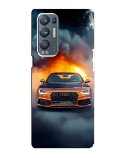 Чехол для OPPO Reno5 Pro Plus (5G) с картинкой «Audi в огненном дыму»