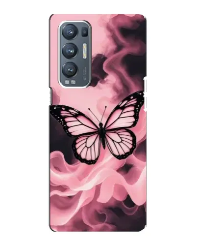 Чехол для OPPO Reno5 Pro Plus (5G) с картинкой «Бабочка в дыму»
