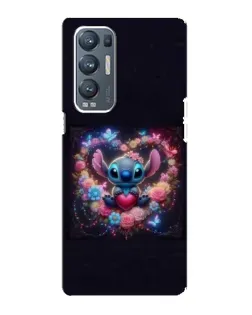 Чехол для OPPO Reno5 Pro Plus (5G) с картинкой «Stitch в цветах»