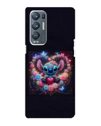 Чехол для OPPO Reno5 Pro Plus (5G) с картинкой «Stitch в цветах»