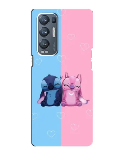 Чехол для OPPO Reno5 Pro Plus (5G) с картинкой «Stitch и Angel Love»