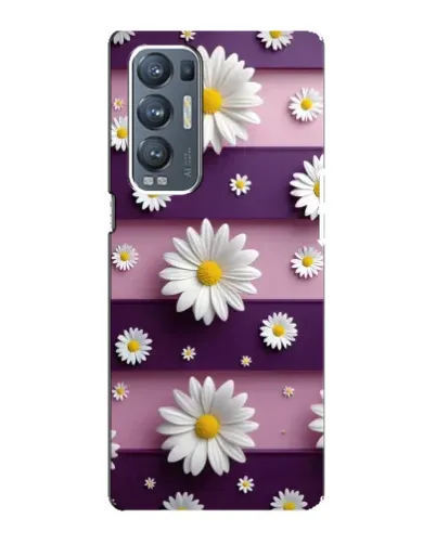 Чехол для OPPO Reno5 Pro Plus (5G) с картинкой «Ромашки на фиолетовом»