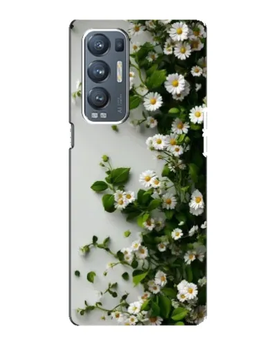 Чехол для OPPO Reno5 Pro Plus (5G) с картинкой «Ветка мелких белых цветов»