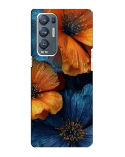 Чехол для OPPO Reno5 Pro Plus (5G) с картинкой «Яркая сине-оранжевая флора»