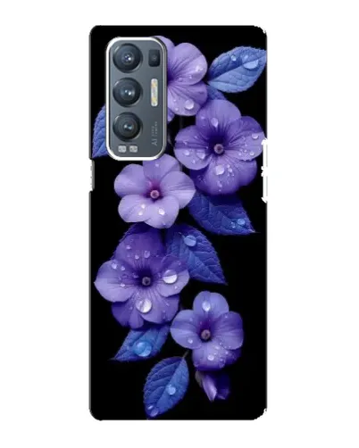 Чехол для OPPO Reno5 Pro Plus (5G) с картинкой «Фиолетовые цветы с росою»