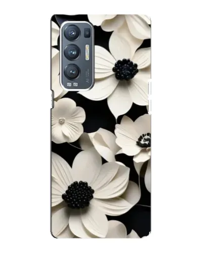 Чехол для OPPO Reno5 Pro Plus (5G) с картинкой «Объемные белые цветы»