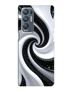 Чехол для OPPO Reno5 Pro Plus (5G) с картинкой «Черно-белая спираль»