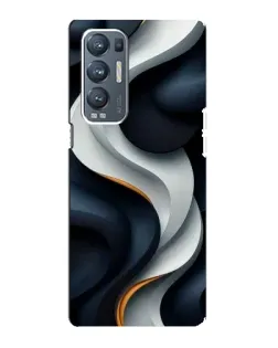 Чехол для OPPO Reno5 Pro Plus (5G) с картинкой «Объемные черно-белые ленты»