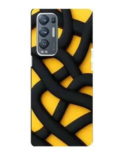 Чохол для OPPO Reno5 Pro Plus (5G) з картинкою «Чорне жовте переплетення»
