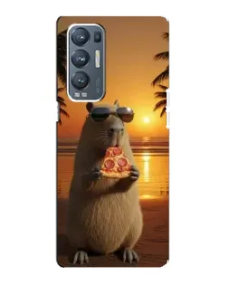 Чехол для OPPO Reno5 Pro Plus (5G) с картинкой «Капибара с пиццей»
