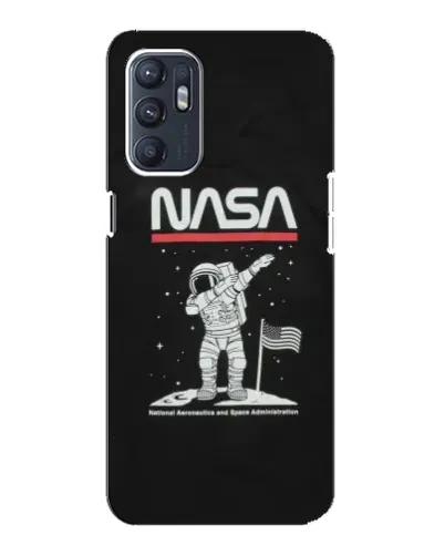 Чехол для OPPO Reno6 4G с картинкой «NASA — шагаем по Луне»