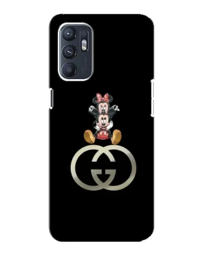 Чехол для OPPO Reno6 4G с картинкой «Минни Маус на лого»
