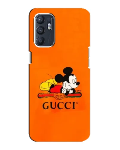 Чехол для OPPO Reno6 4G с картинкой «Микки Маус Gucci — оранж» Чехол для OPPO Reno6 4G с картинкой «Микки Маус Gucci — оранж»