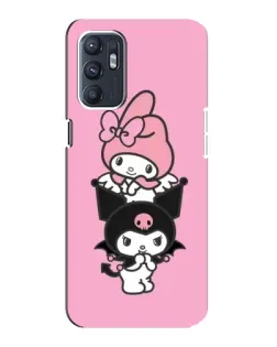 Чехол для OPPO Reno6 4G с картинкой «My Melody и Kuromi»