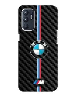 Чехол для OPPO Reno6 4G с картинкой «Эмблема BMW и карбон»
