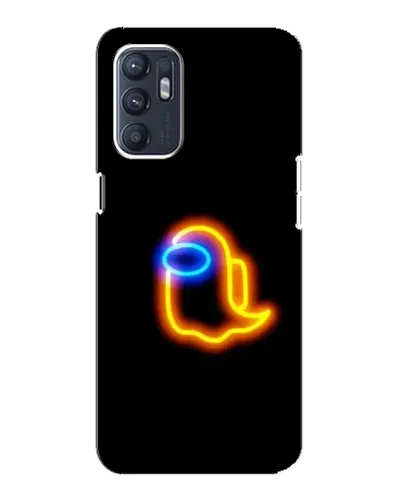 Чехол для OPPO Reno6 4G с картинкой «Among Us неоновое сияние»