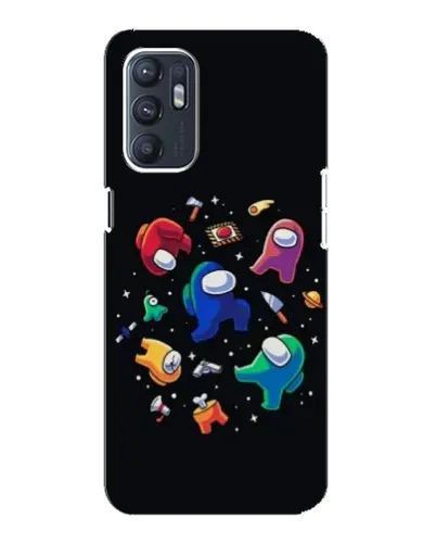 Чехол для OPPO Reno6 4G с картинкой «Among Us космос»