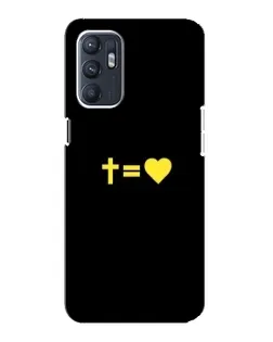 Чехол для OPPO Reno6 4G с картинкой «Сердце и Крест»