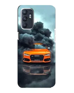 Чехол для OPPO Reno6 4G с картинкой «Audi в облаках дыма»