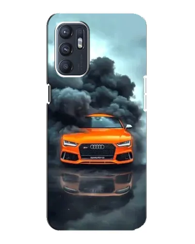 Чехол для OPPO Reno6 4G с картинкой «Audi в облаках дыма»