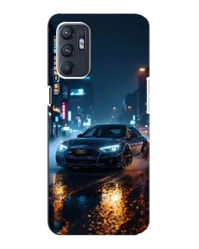 Чехол для OPPO Reno6 4G с картинкой «Ночной город и Audi»
