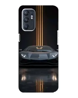 Чехол для OPPO Reno6 4G с картинкой «Lamborghini золотые линии»