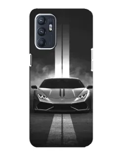 Чехол для OPPO Reno6 4G с картинкой «Lamborghini симметрия дорог»