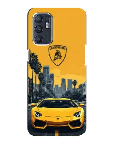 Чехол для OPPO Reno6 4G с картинкой «Желтый Lamborghini город» Чехол для OPPO Reno6 4G с картинкой «Желтый Lamborghini город»