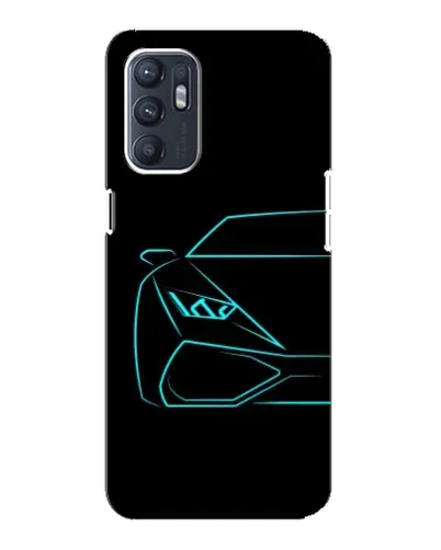 Чехол для OPPO Reno6 4G с картинкой «Голубой силуэт Lamborghini» Чехол для OPPO Reno6 4G с картинкой «Голубой силуэт Lamborghini»