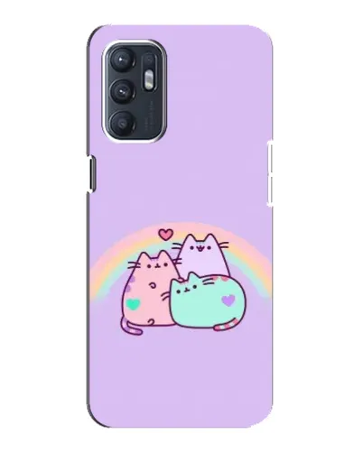 Чехол для OPPO Reno6 4G с картинкой «Радужные Пушины»