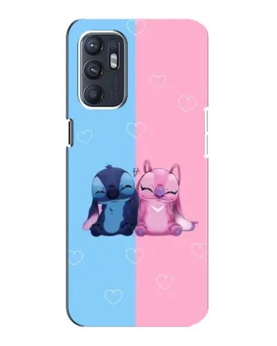 Чехол для OPPO Reno6 4G с картинкой «Stitch и Angel Love» Чехол для OPPO Reno6 4G с картинкой «Stitch и Angel Love»