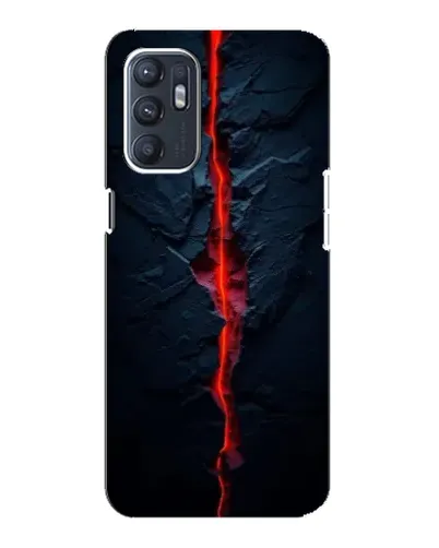 Чехол для OPPO Reno6 4G с картинкой «Kрасная лавовая трещина»