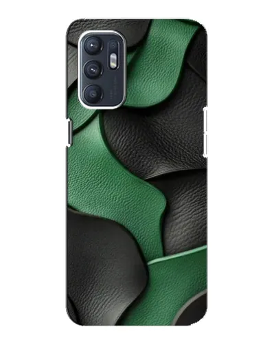 Чехол для OPPO Reno6 4G с картинкой «Зеленые кожаные волны»