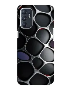 Чехол для OPPO Reno6 4G с картинкой «Объемная темная решетка»