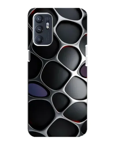 Чехол для OPPO Reno6 4G с картинкой «Объемная темная решетка»