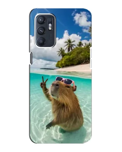 Чехол для OPPO Reno6 4G с картинкой «Капибара на море» Чехол для OPPO Reno6 4G с картинкой «Капибара на море»