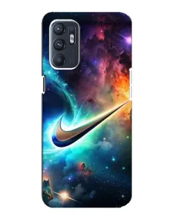 Чехол для OPPO Reno6 5G с картинкой «Космический Nike Swoosh»
