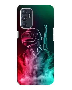 Чехол для OPPO Reno6 5G с картинкой «PUBG — огненный воин»