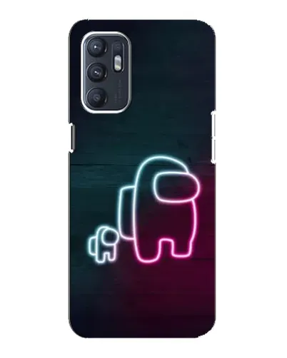 Чехол для OPPO Reno6 5G с картинкой «Among Us неон-арт» Чехол для OPPO Reno6 5G с картинкой «Among Us неон-арт»