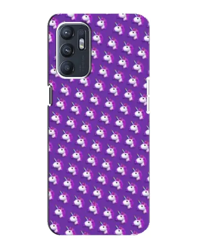 Чехол для OPPO Reno6 5G с картинкой «Единороги на фиолетовом»