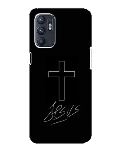 Чехол для OPPO Reno6 5G с картинкой «Графический крест Jesus» Чехол для OPPO Reno6 5G с картинкой «Графический крест Jesus»