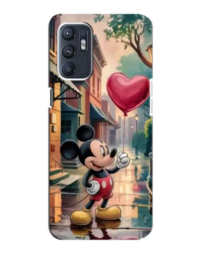Чехол для OPPO Reno6 5G с картинкой «Микки и шарик-сердце»