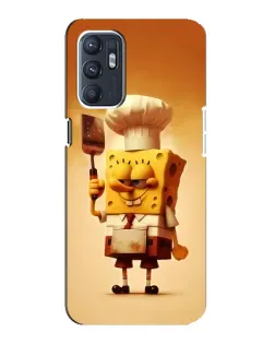 Чехол для OPPO Reno6 5G с картинкой «Губка Боб повар»
