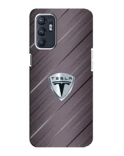 Чехол для OPPO Reno6 5G с картинкой «Металлическая текстура Tesla»